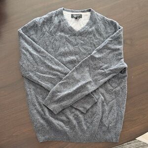 Nordstrom V-Neck Cashmere Charcoal Sweater